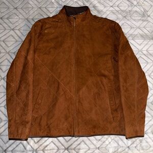 Peter Millar Tan Suede Quilted Jacket